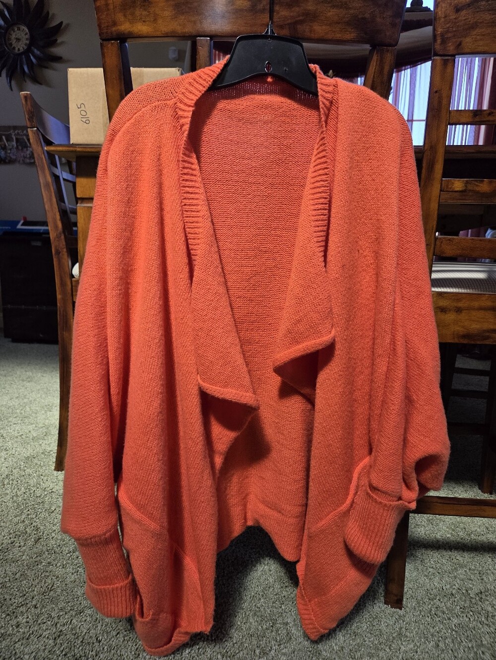 Cozy 5XL Open-Front Women's Sweater Cardigan - Coral
